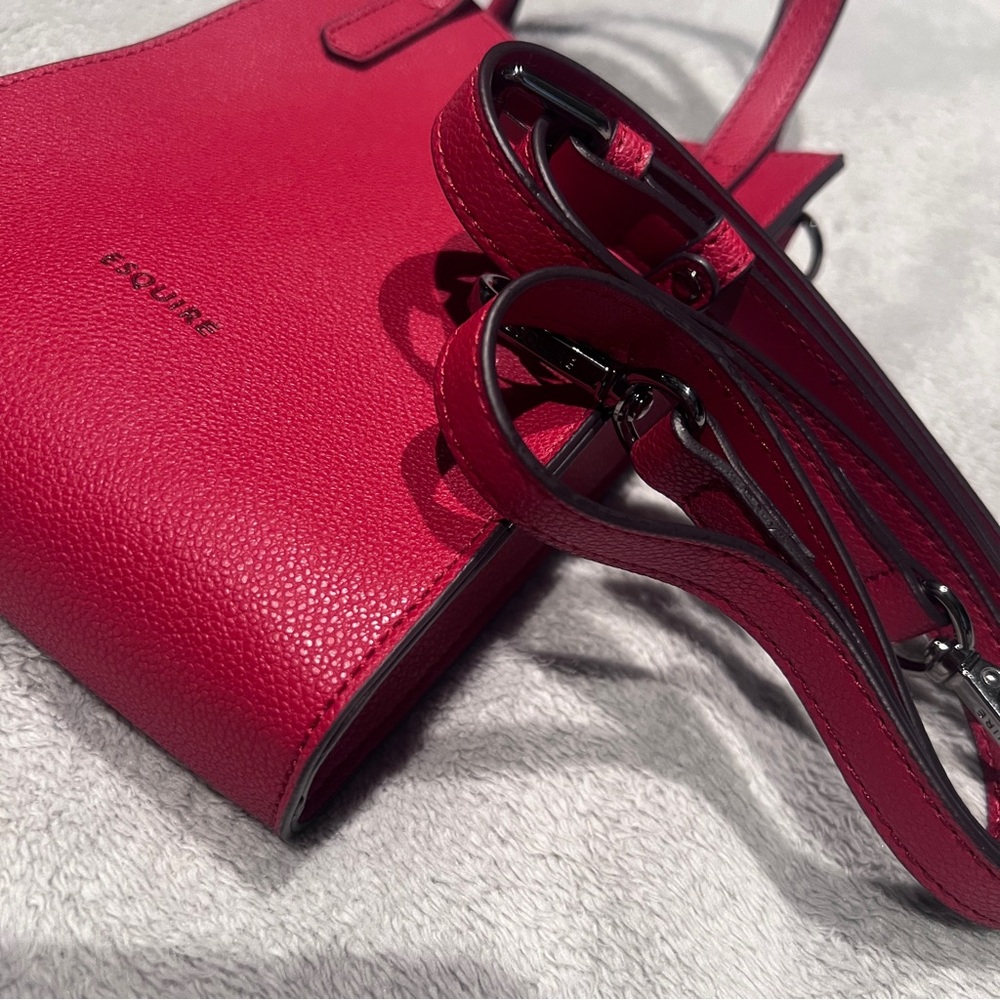 NWOT ESQUIRE Red Mini Tote - Picture 7 of 16